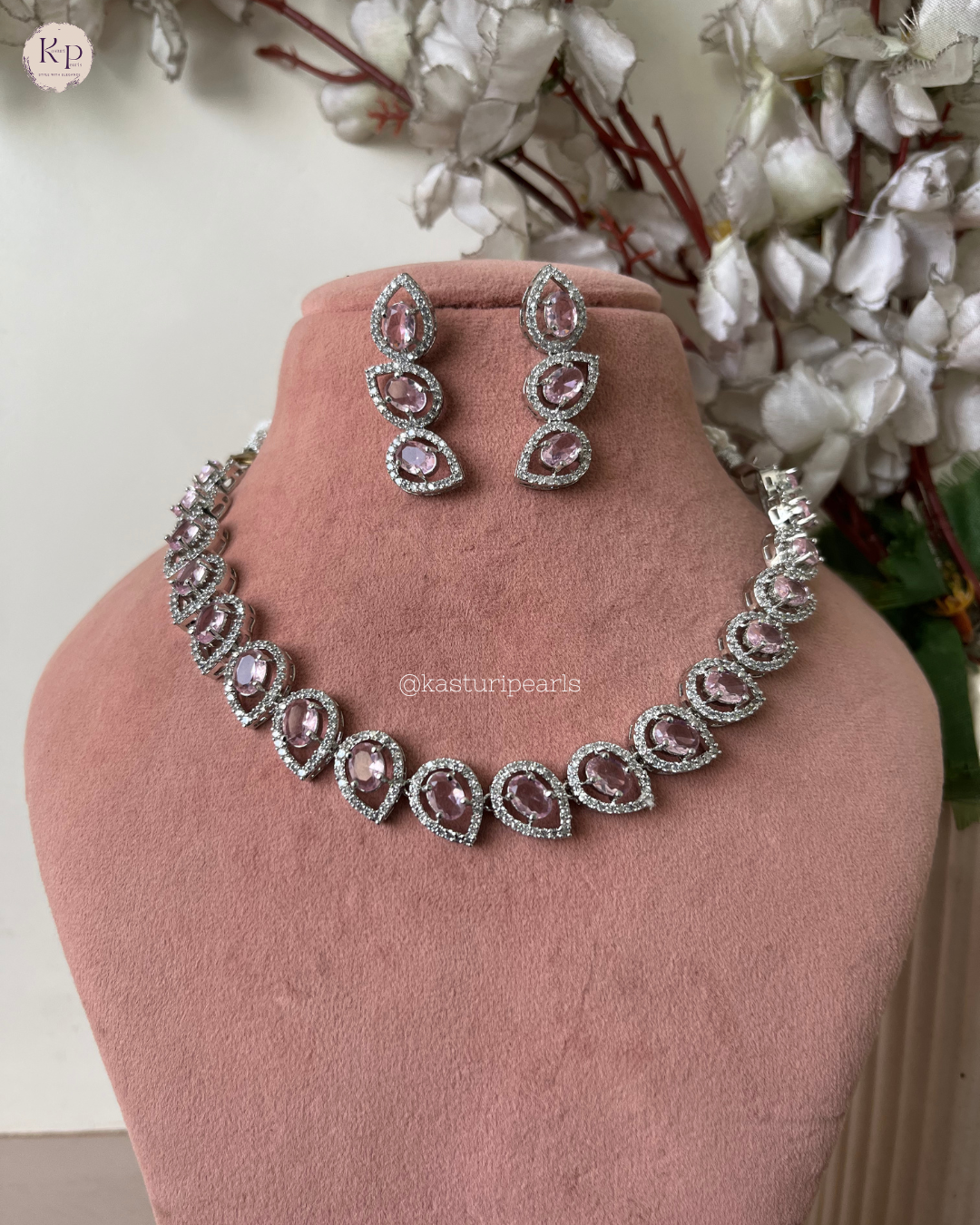 Kaveri Pink AD Neckset