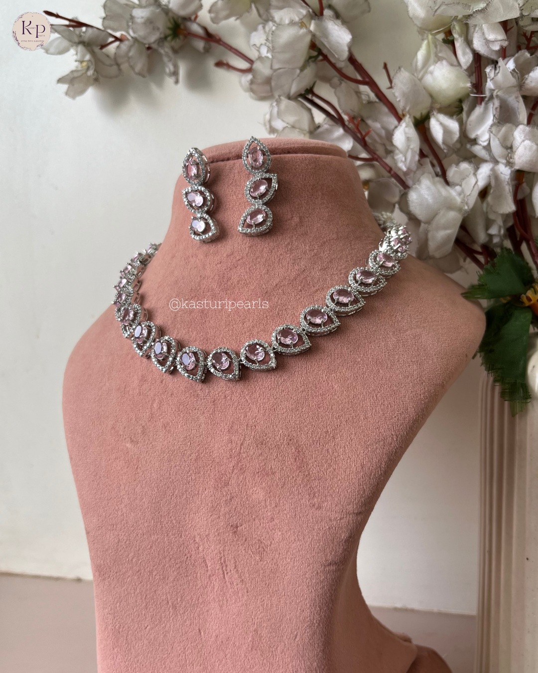 Kaveri Pink AD Neckset