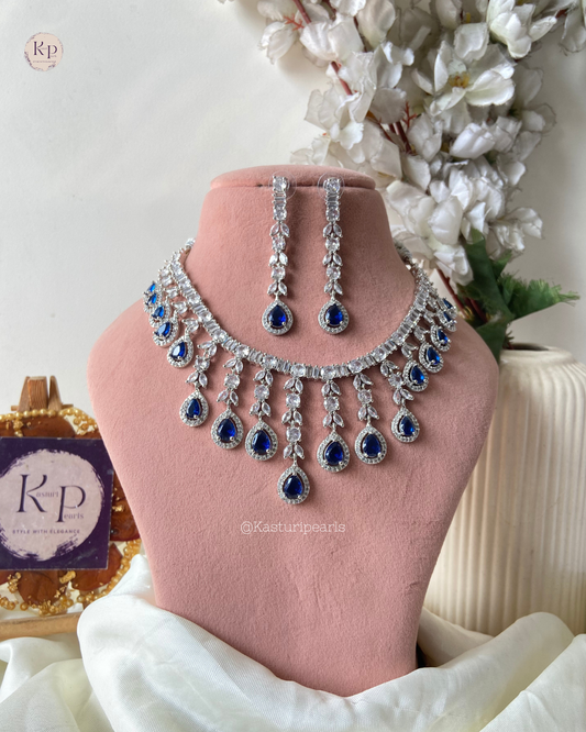 Kenita Blue AD Necklace set