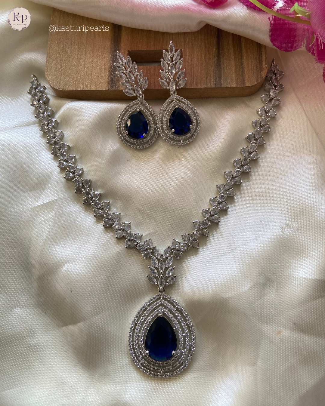 Keya Blue American Diamond Neckset