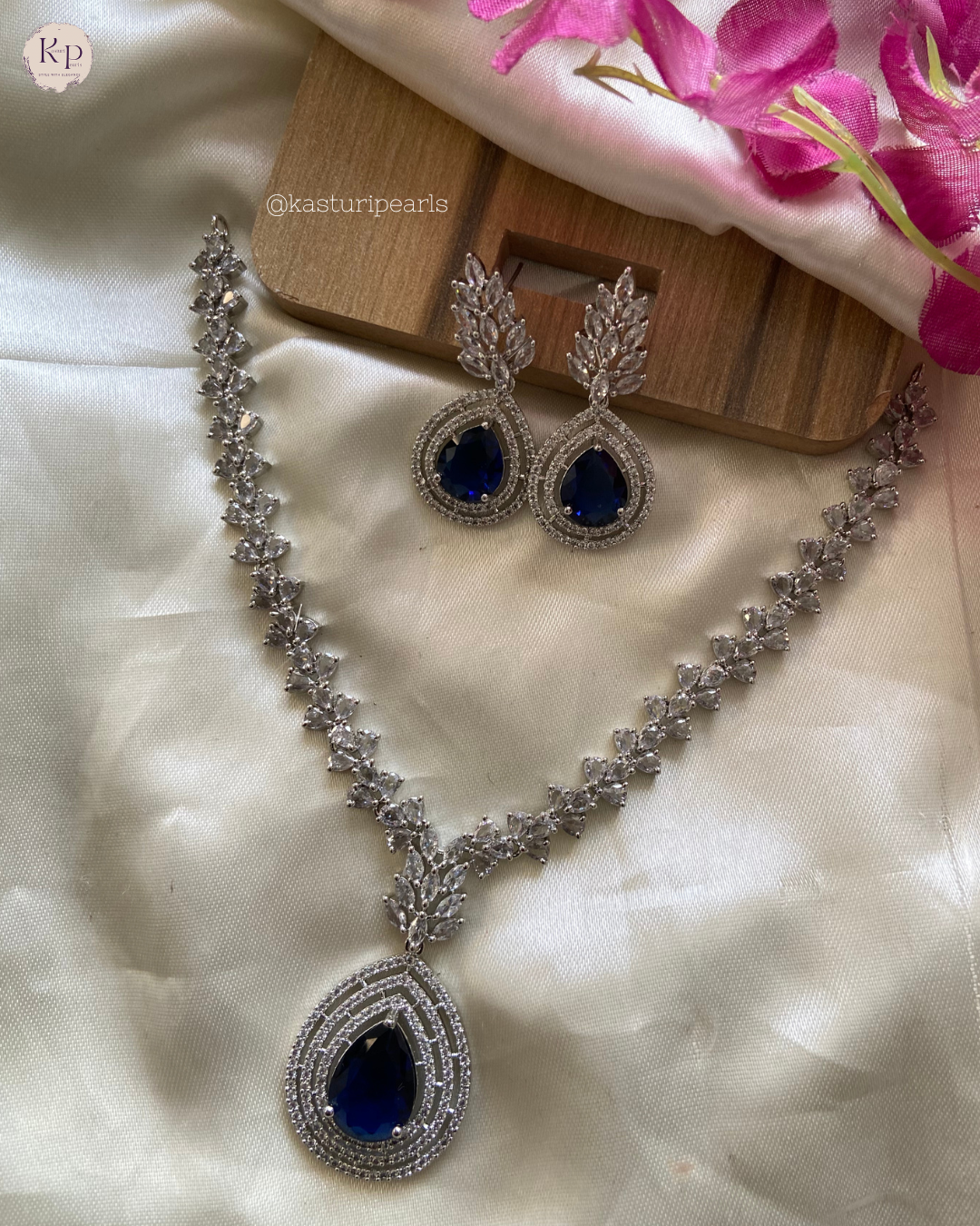 Keya Blue American Diamond Neckset