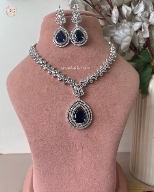 Keya Blue American Diamond Neckset