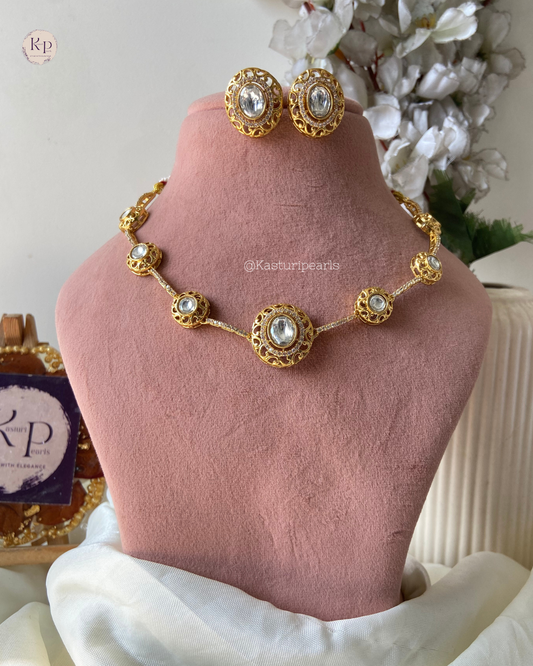Khushali Moisannite Kundan Necklace set