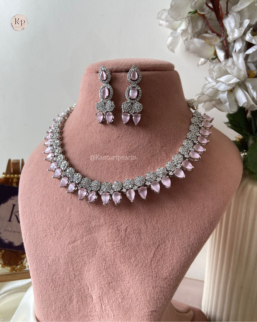 Drashti Pink Ad Neckset