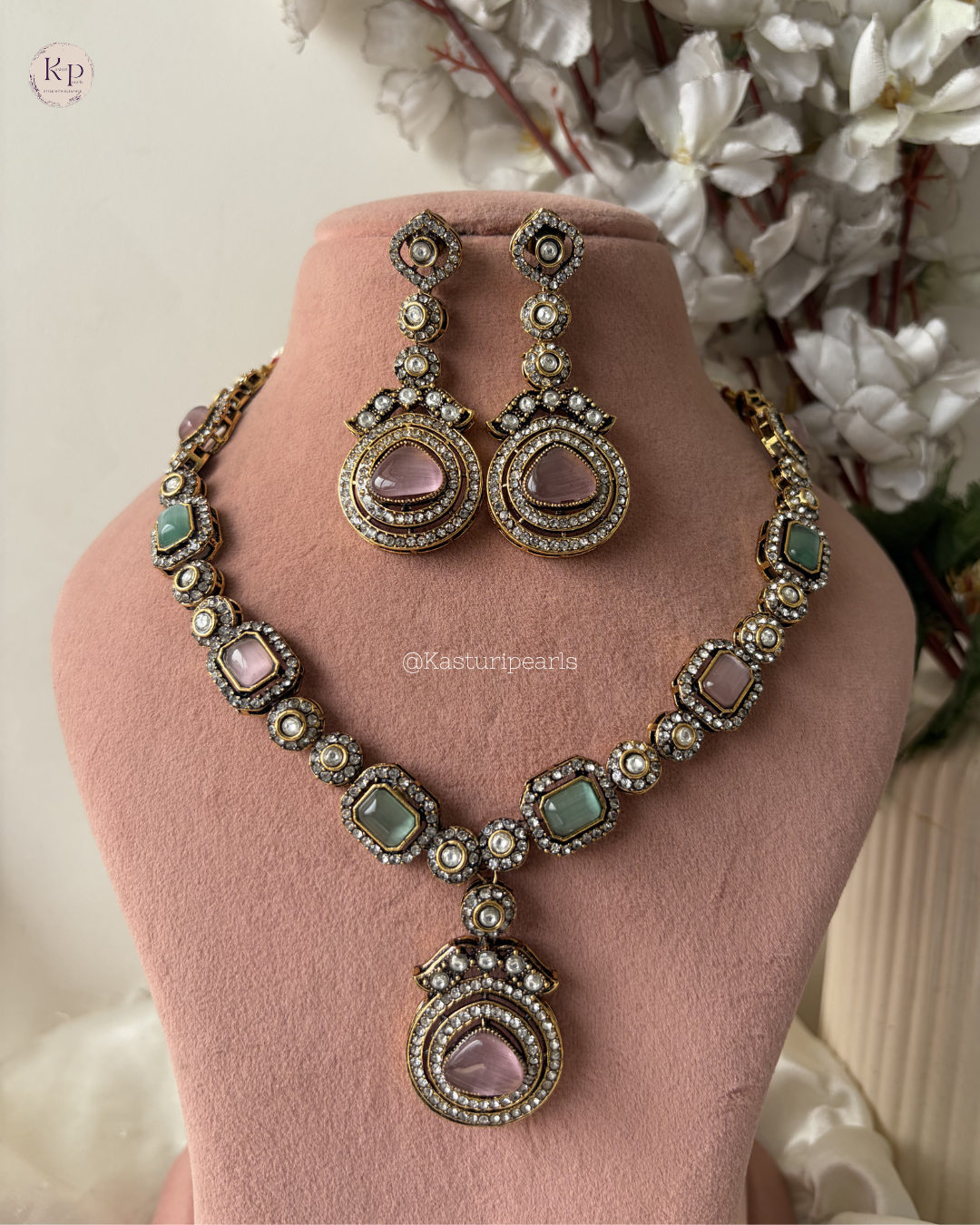 Kripa Multi Mehendi Polish Kundan Neckset