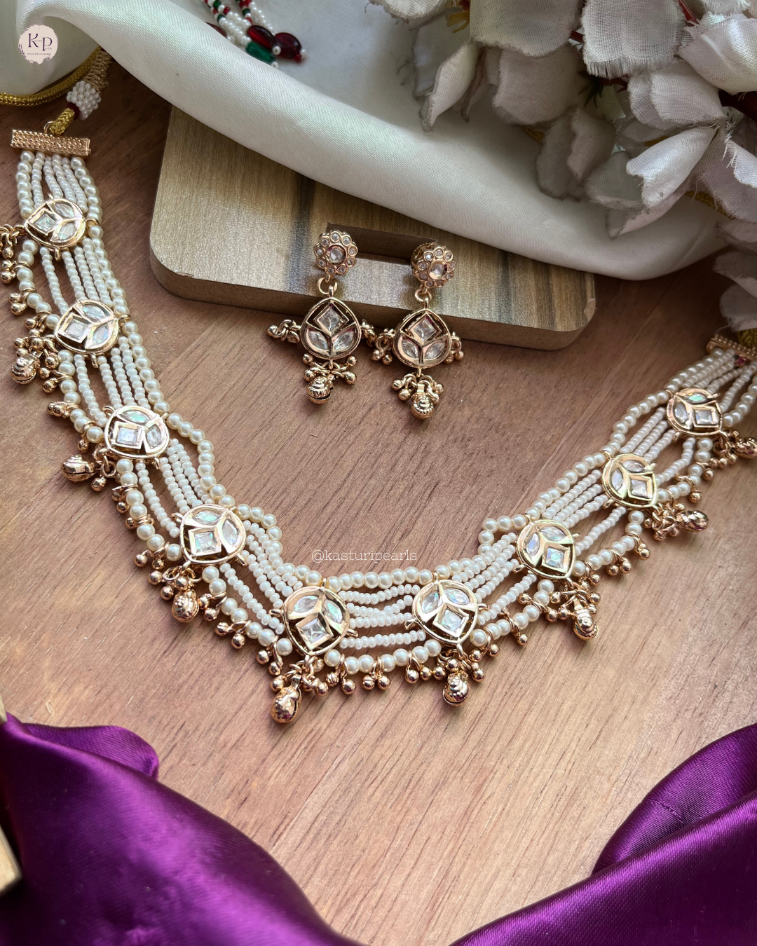 Hania Moisanite pearl Neckset
