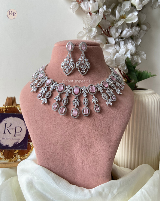Lavika Pink Ad Neckset