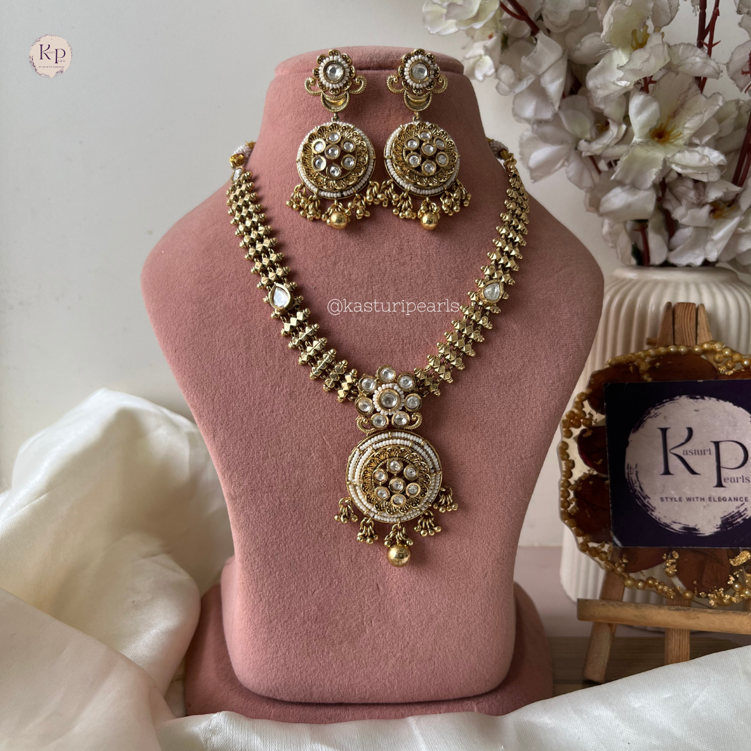 Mahi Antique Copper Brass Necklace set