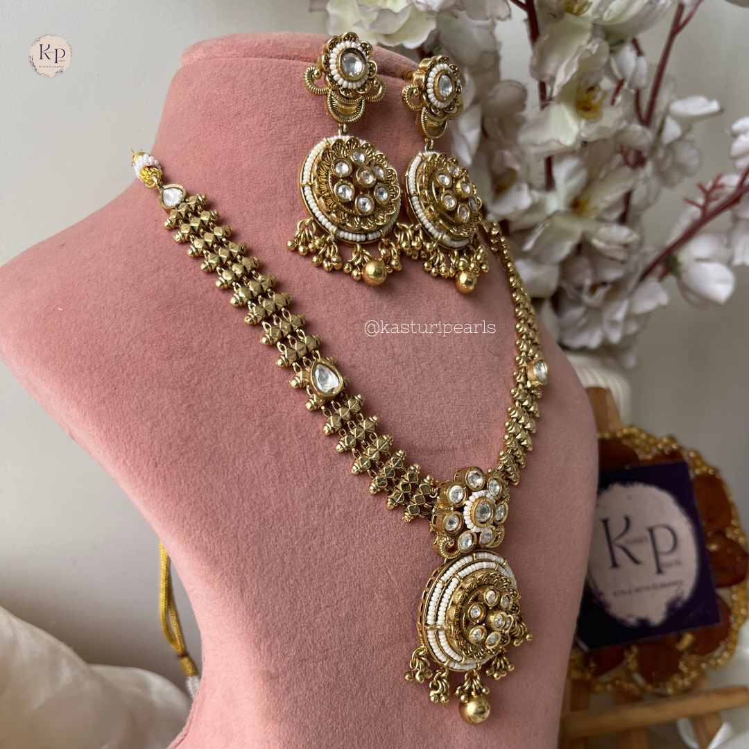 Mahi Antique Copper Brass Necklace set