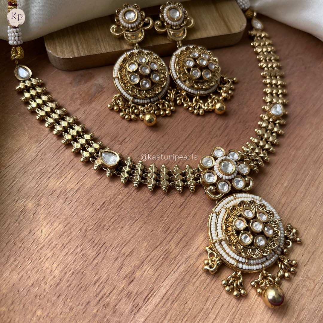 Mahi Antique Copper Brass Necklace set