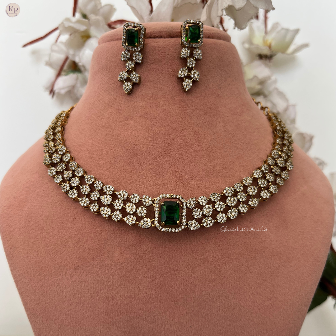 Mauli Antiue Gold changeable stone Neckset