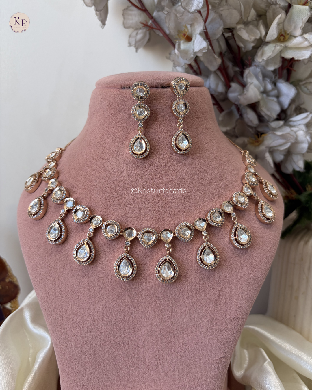 Meher Moisannite Kundan Necklace set
