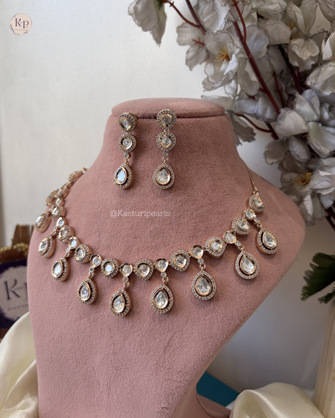 Meher Moisannite Kundan Necklace set