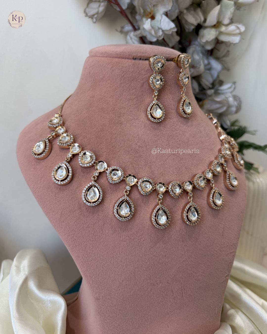 Meher Moisannite Kundan Necklace set