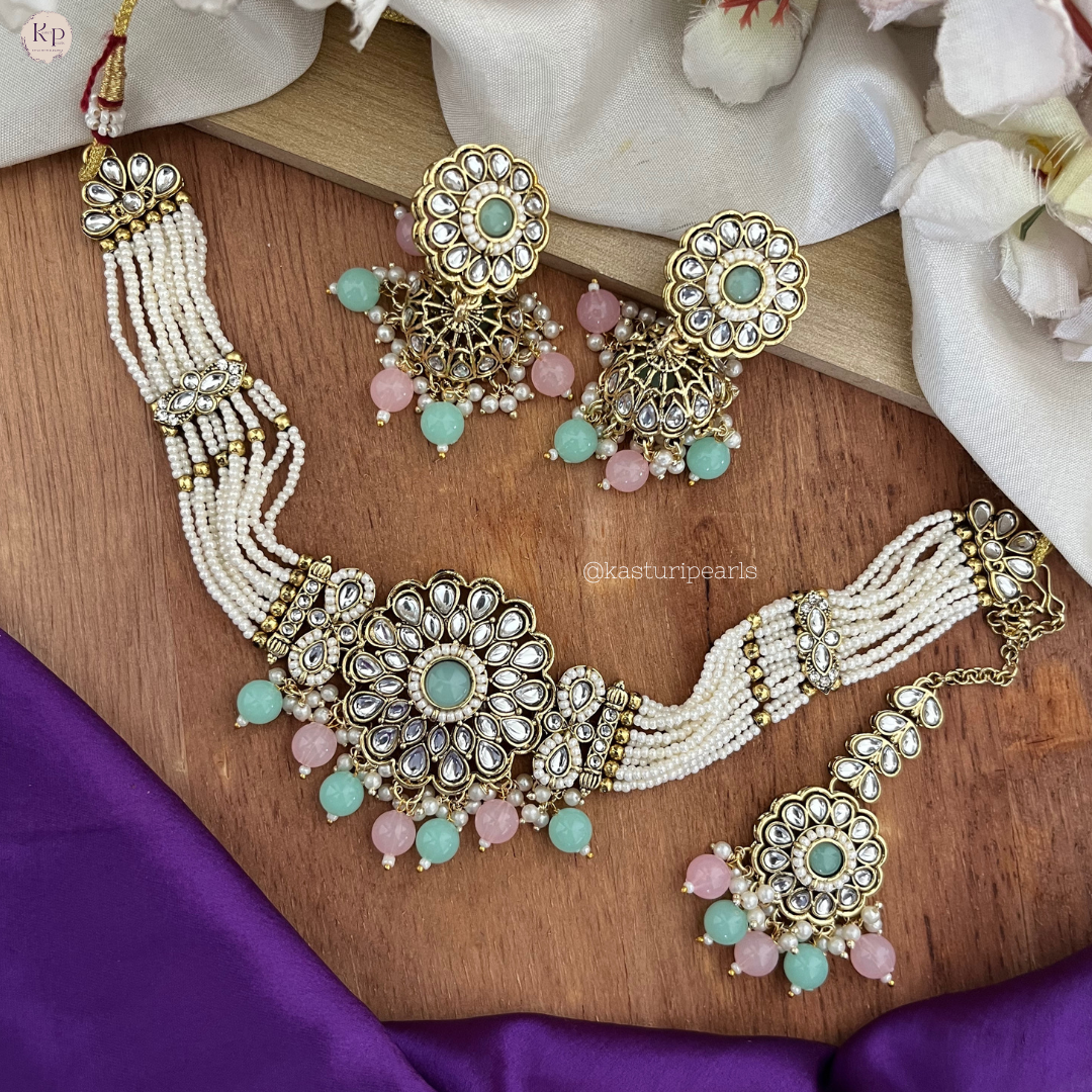 Mihira Kundan multi choker set