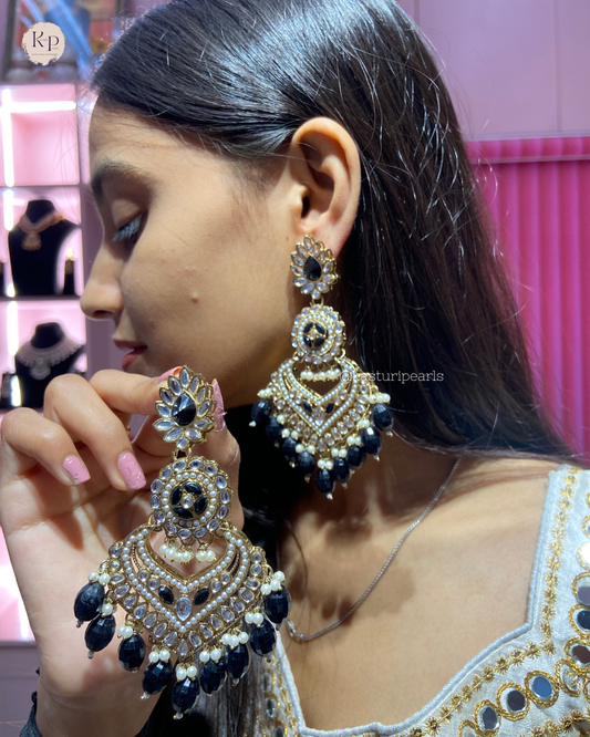 darshita Black Kundan Earrings