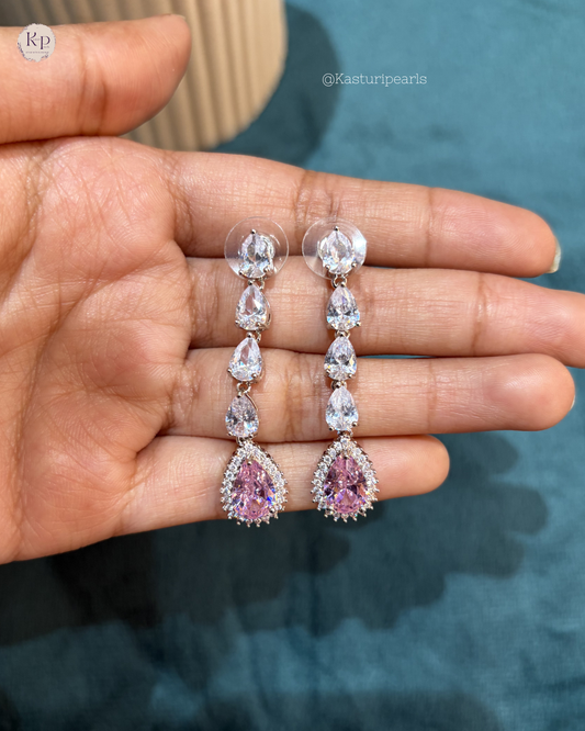 Mitali Pink AD earrings