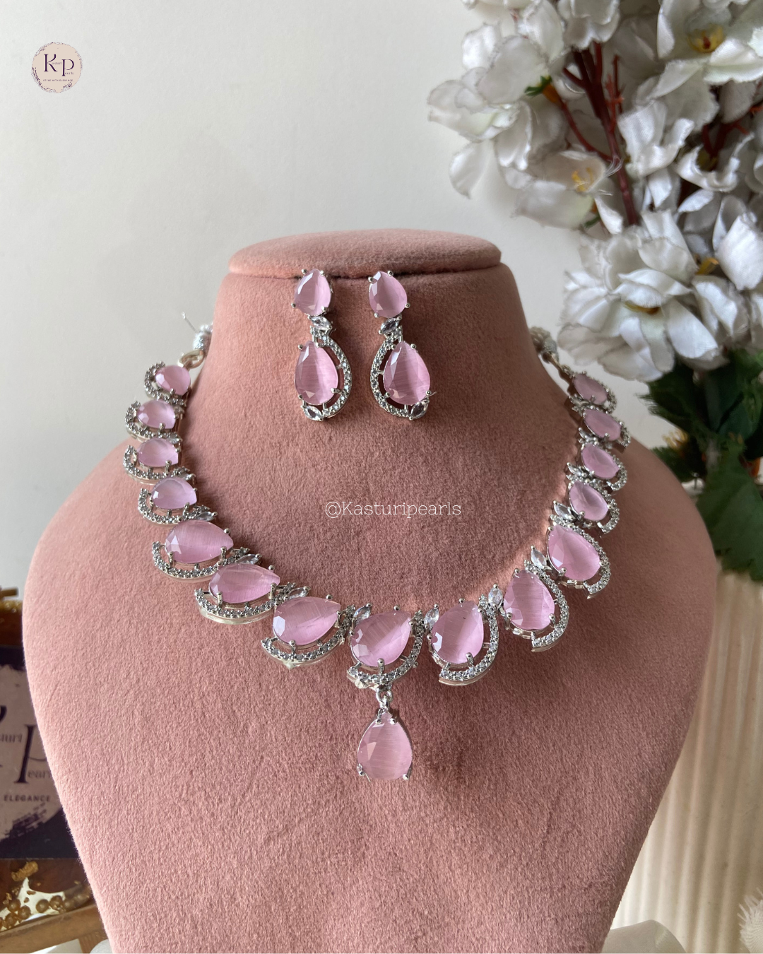 Mohini Pink Ad Neckset