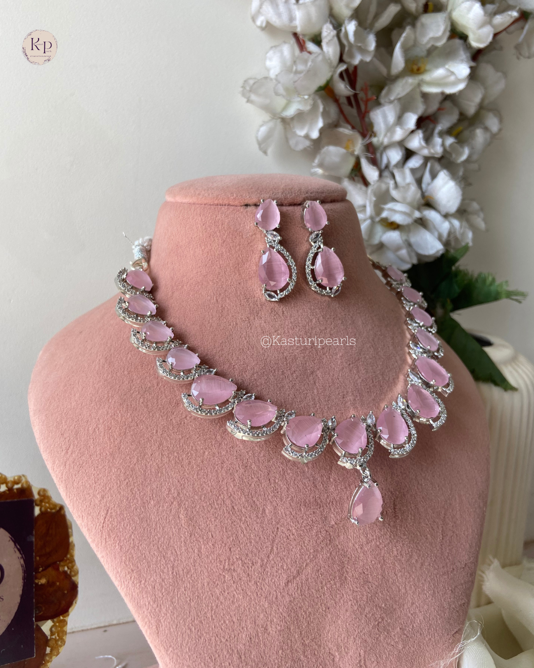 Mohini Pink Ad Neckset