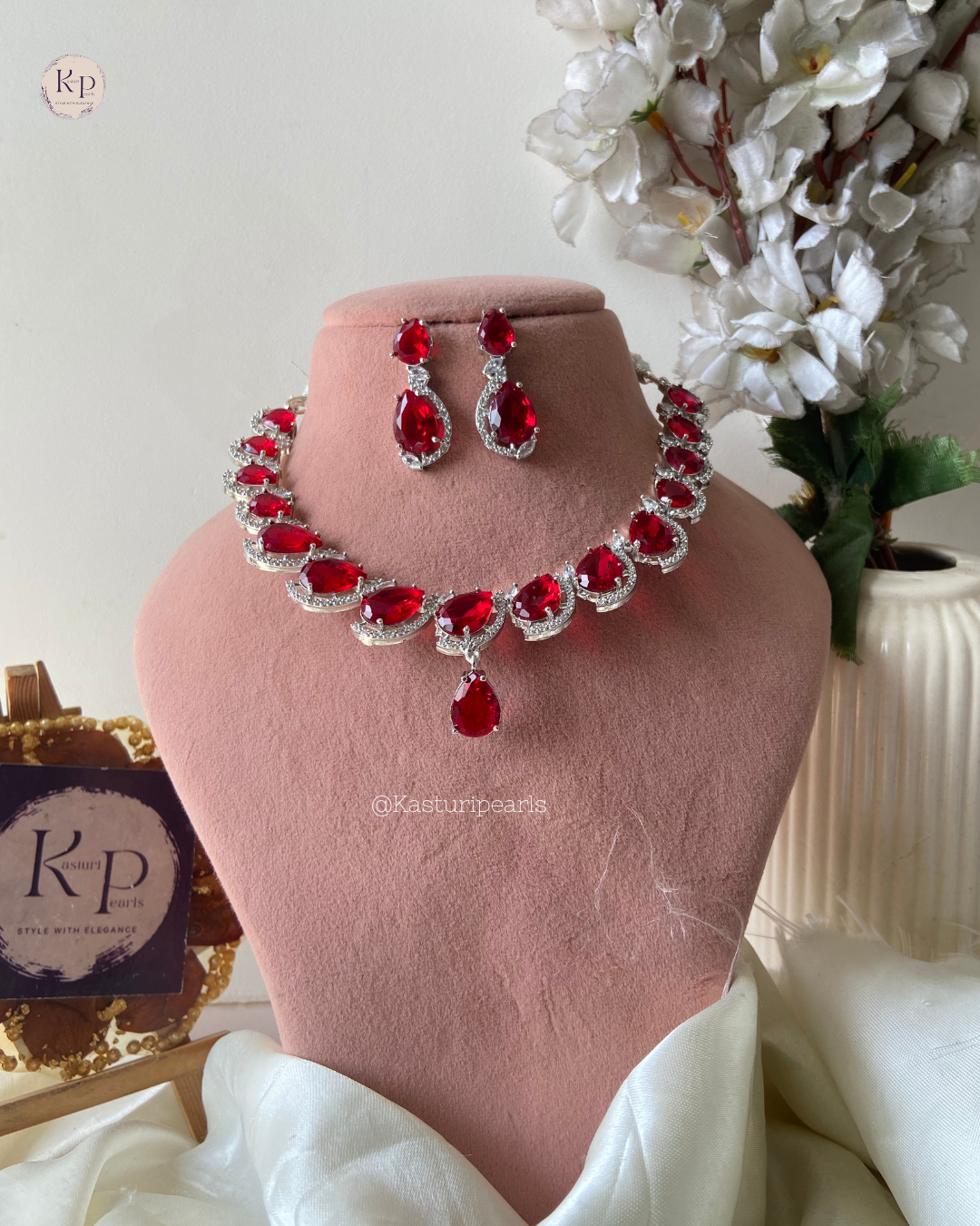 Mohini Ruby AD Necklace set