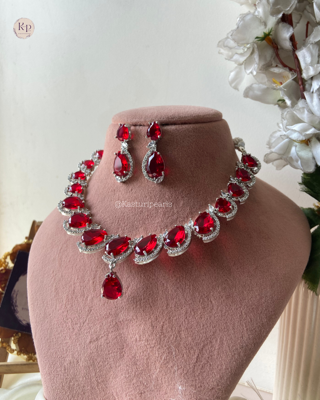 Mohini Ruby AD Necklace set