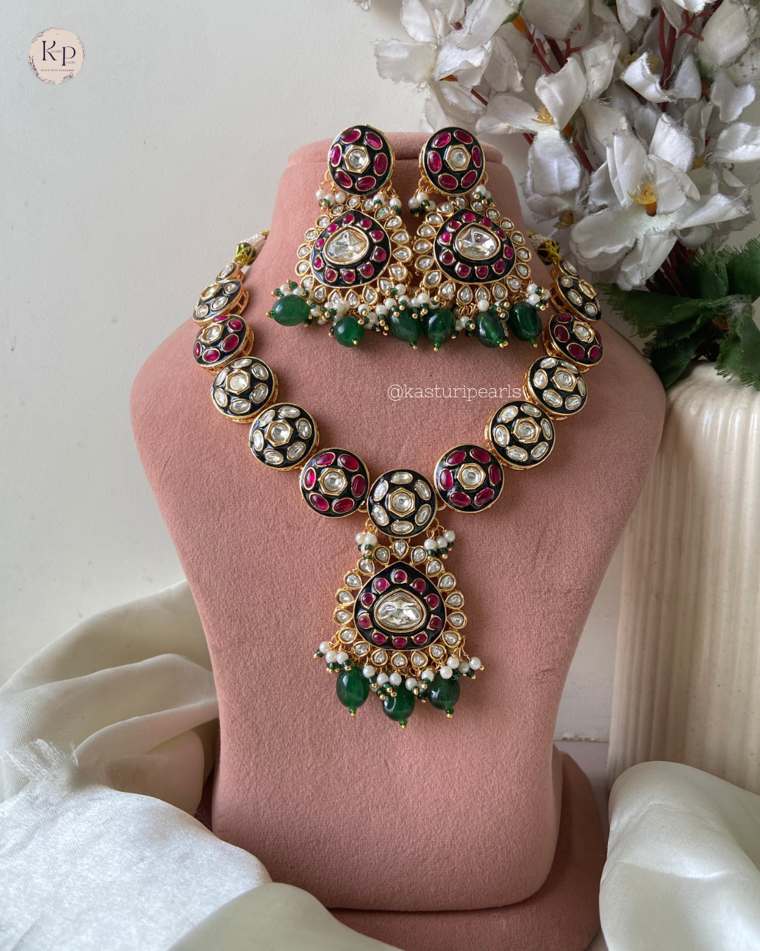 Mona Multi Polki Kundan Necklace set