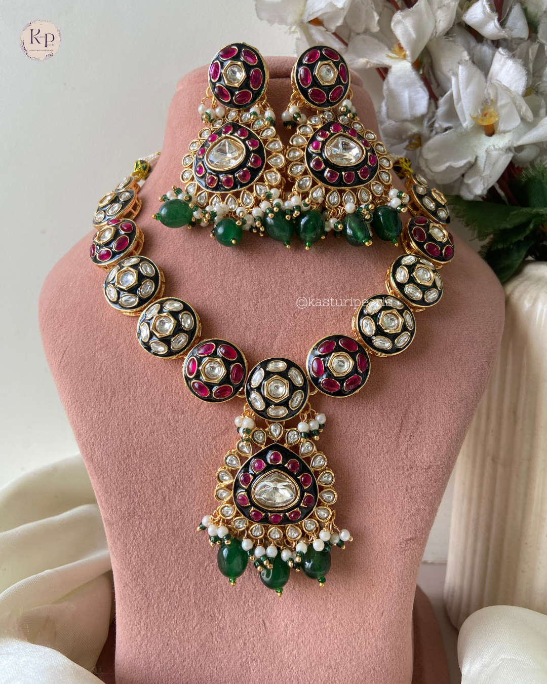 Mona Multi Polki Kundan Necklace set