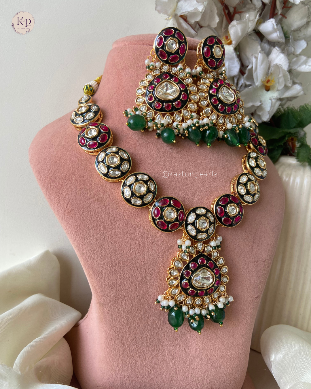 Mona Multi Polki Kundan Necklace set