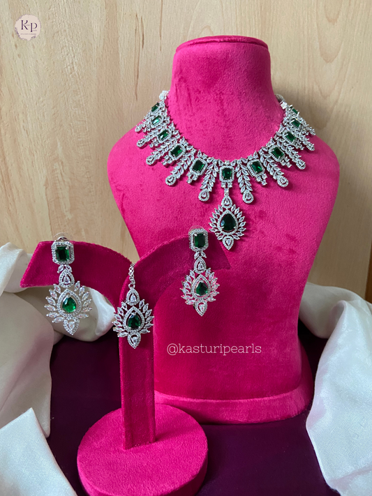 Nidhika American Diamond necklace set