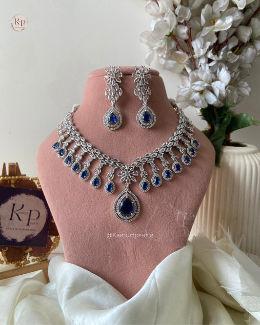 Natasha Blue Ad Necklace set