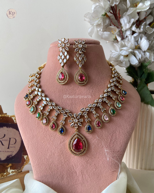 Natasha Multi Mehendi Polish Necklace set