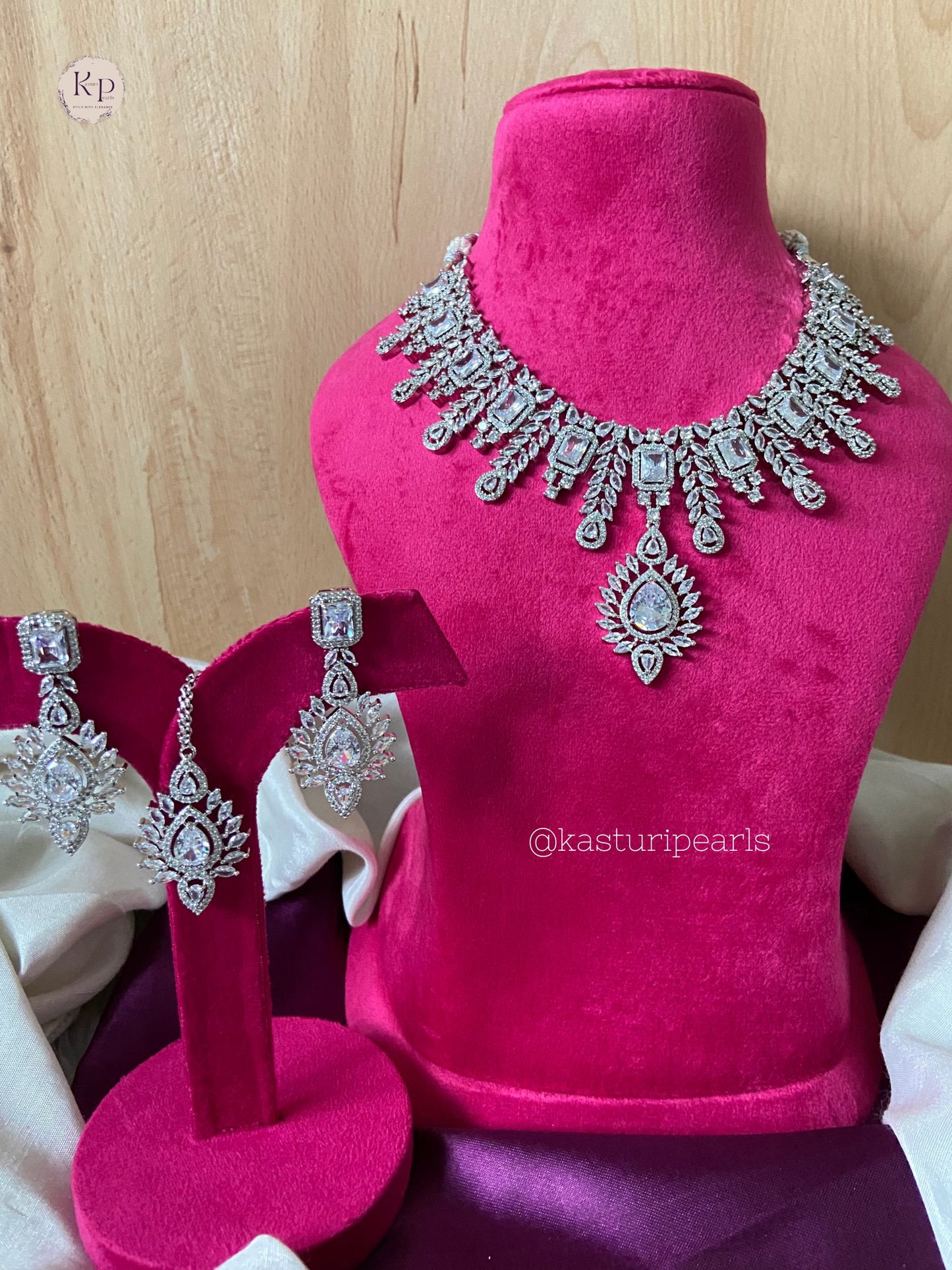 Nidhika American Diamond necklace set