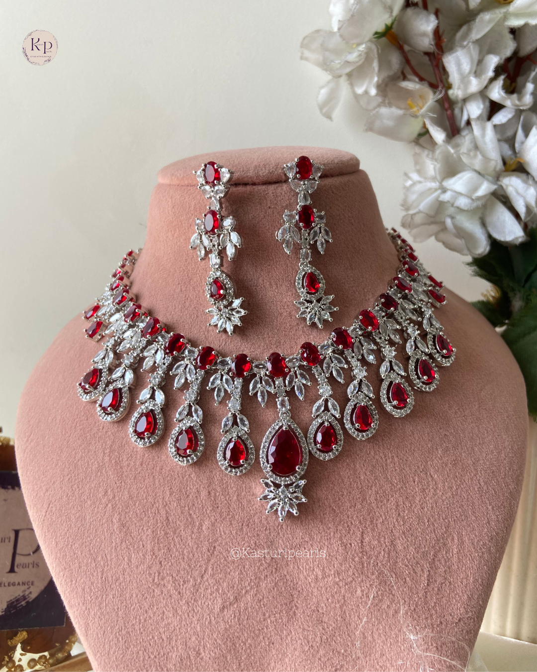 Parmita Ruby AD necklace set