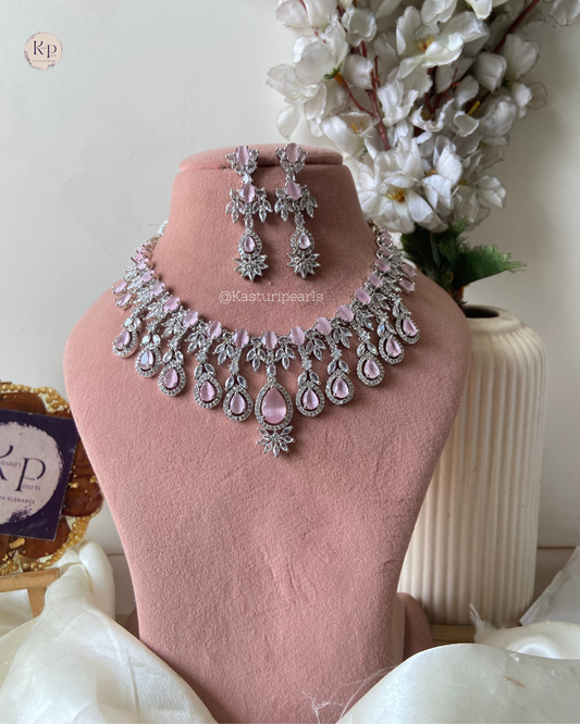 Parmita Pink Ad Necklace set