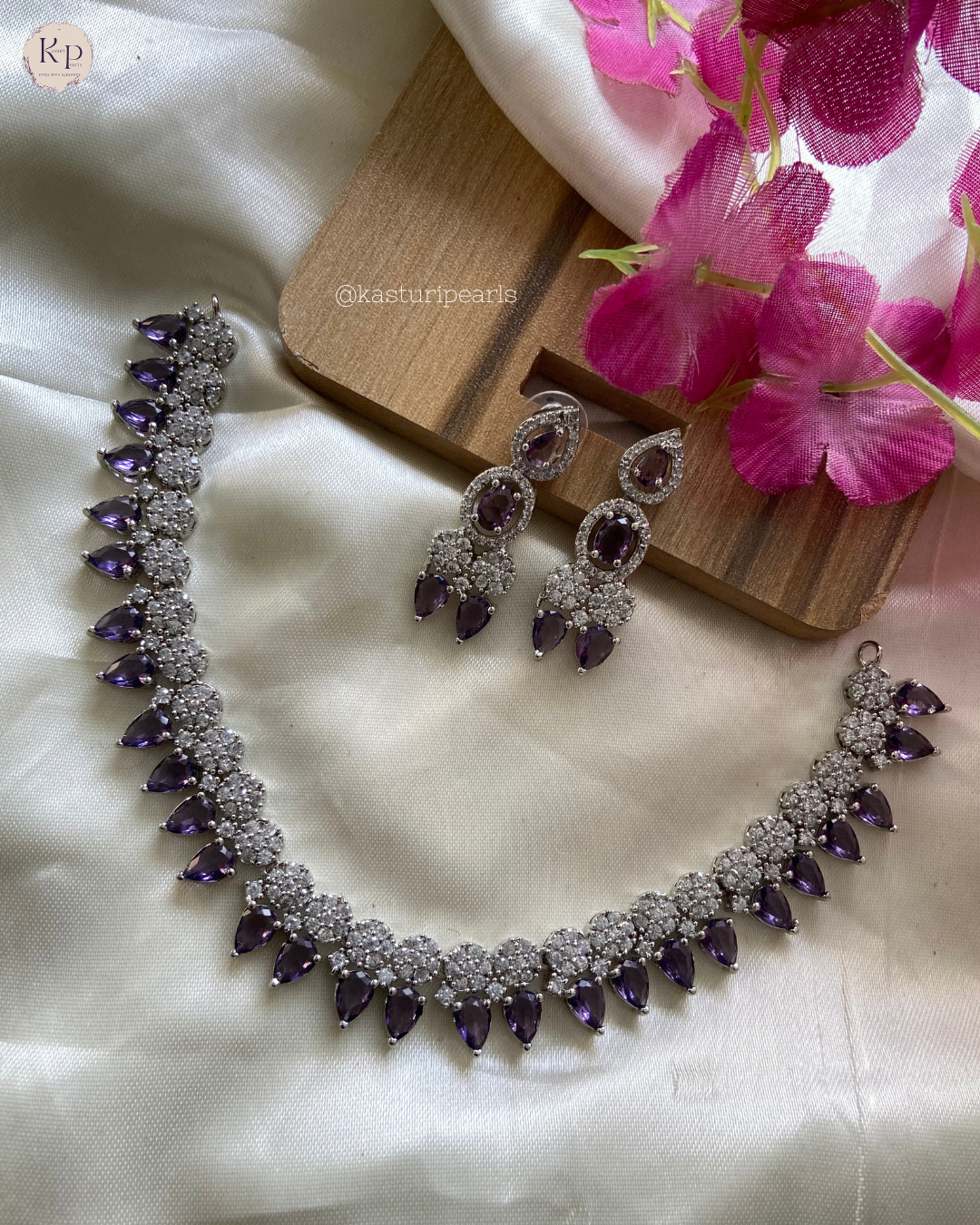 Drashti Purple AD Neckset