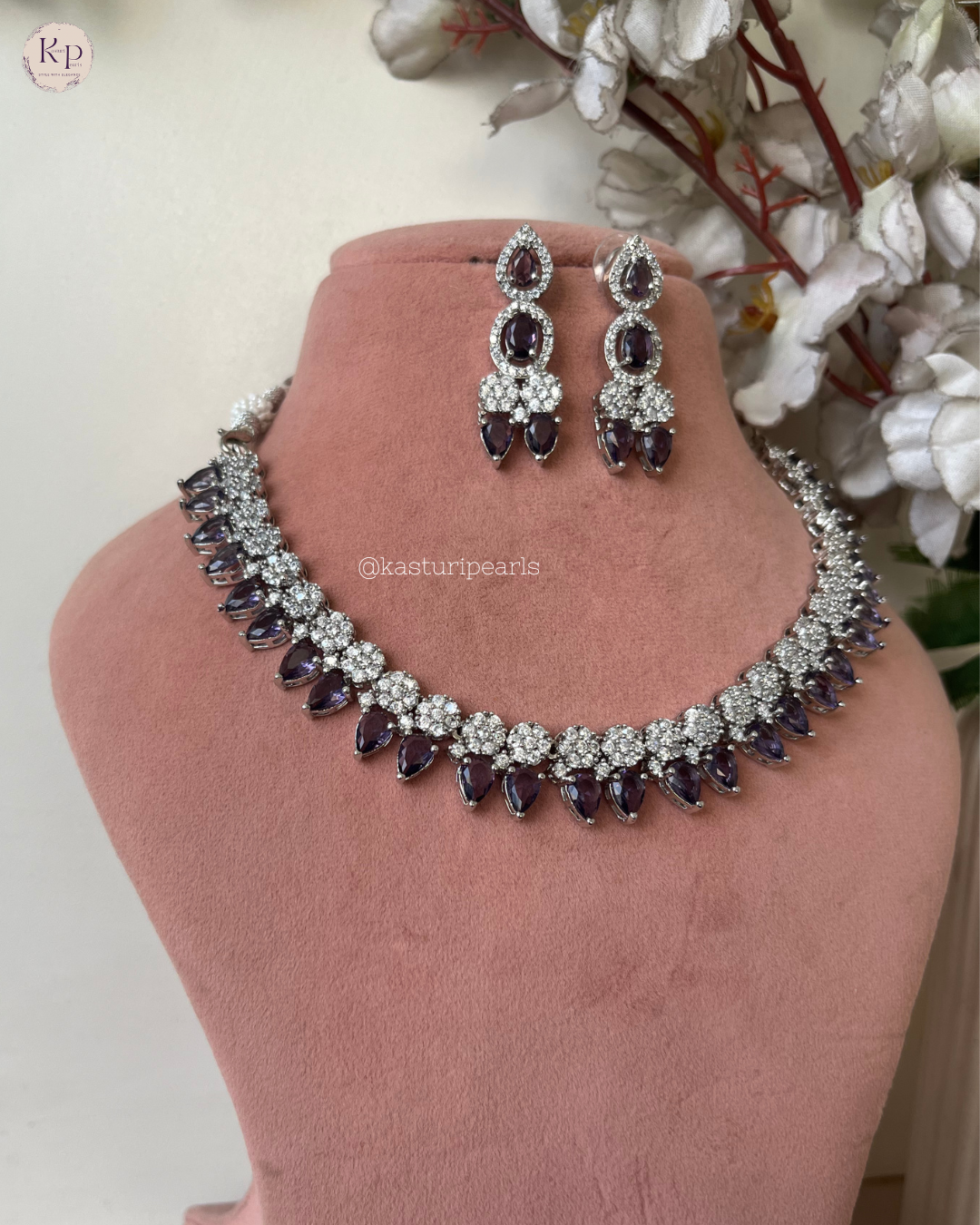 Drashti Purple AD Neckset