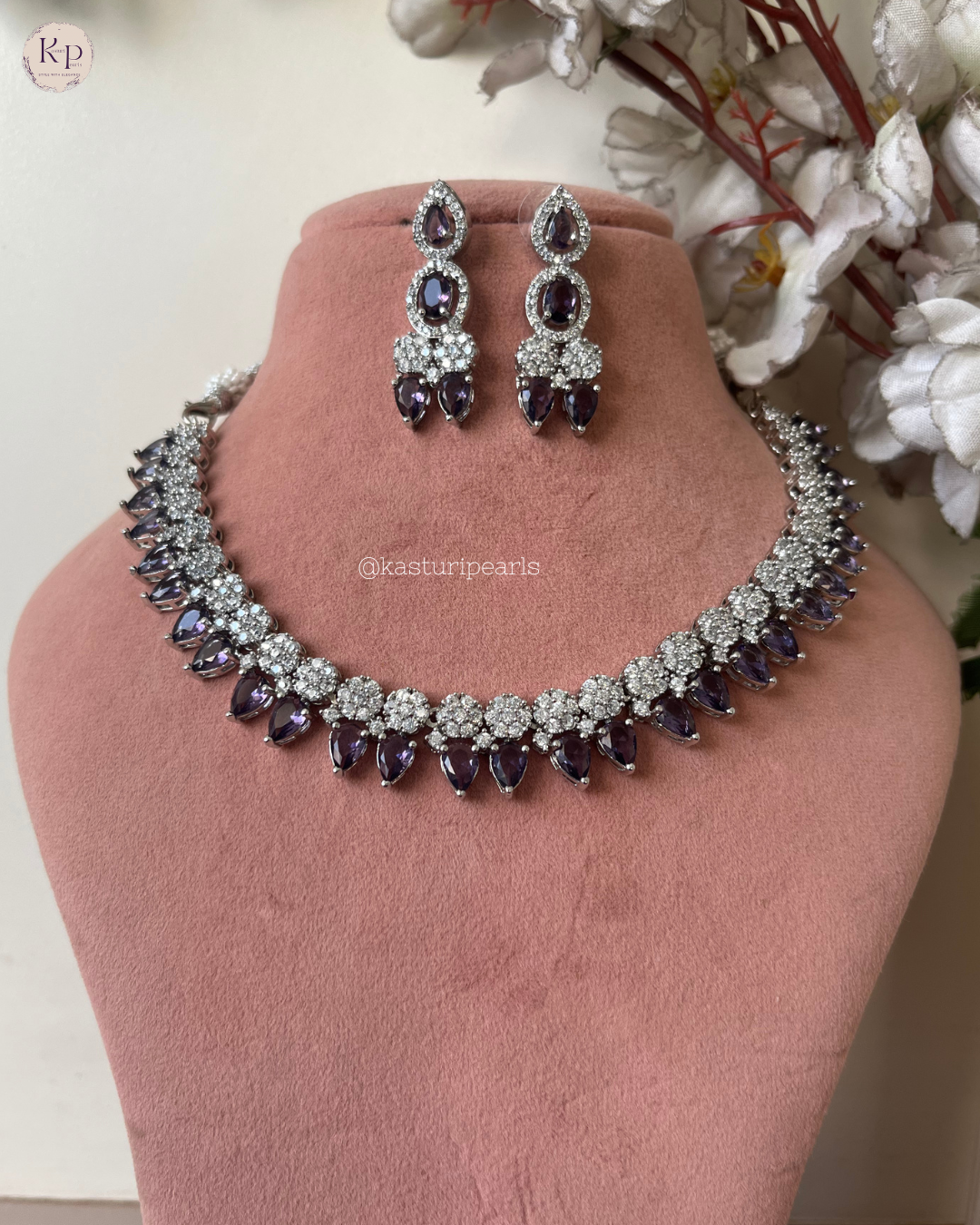 Drashti Purple AD Neckset