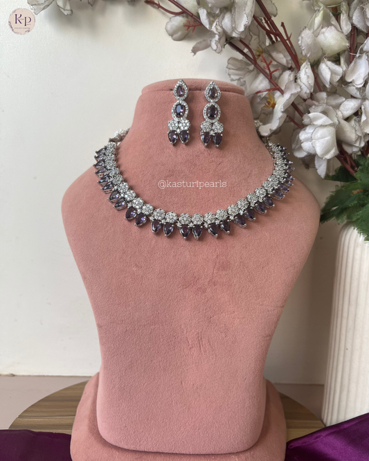Drashti Purple American Diamond Neckset