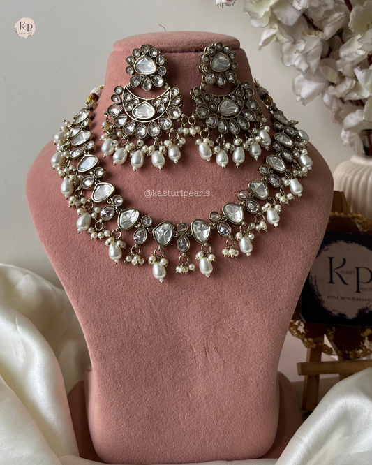 Raha Reverse American Diamond Neckset