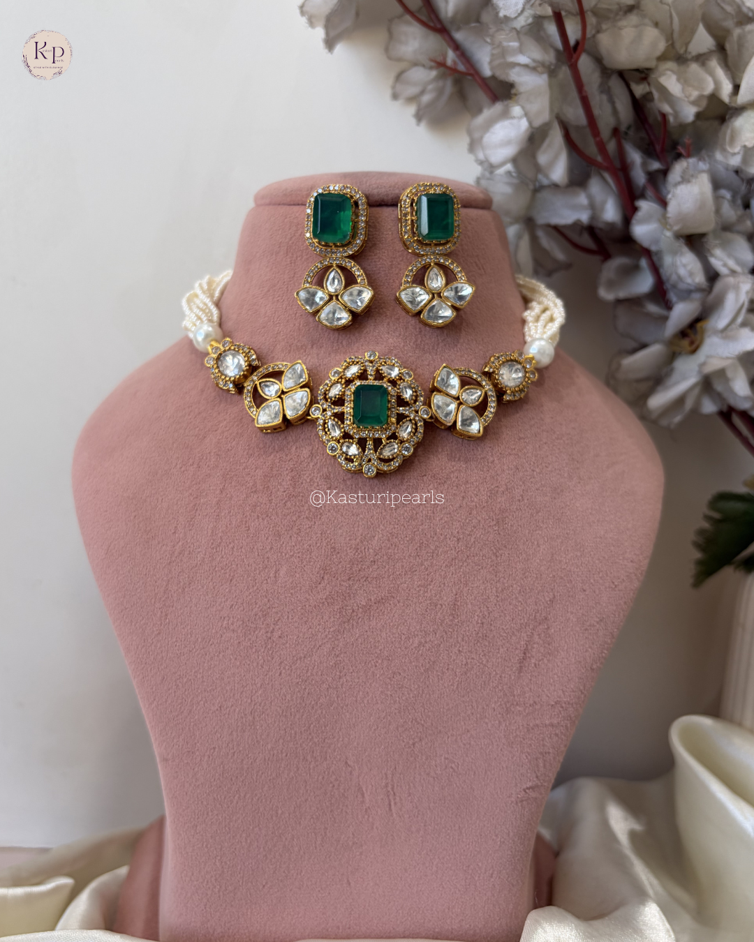 Reena Moissanite Kundan Necklace set