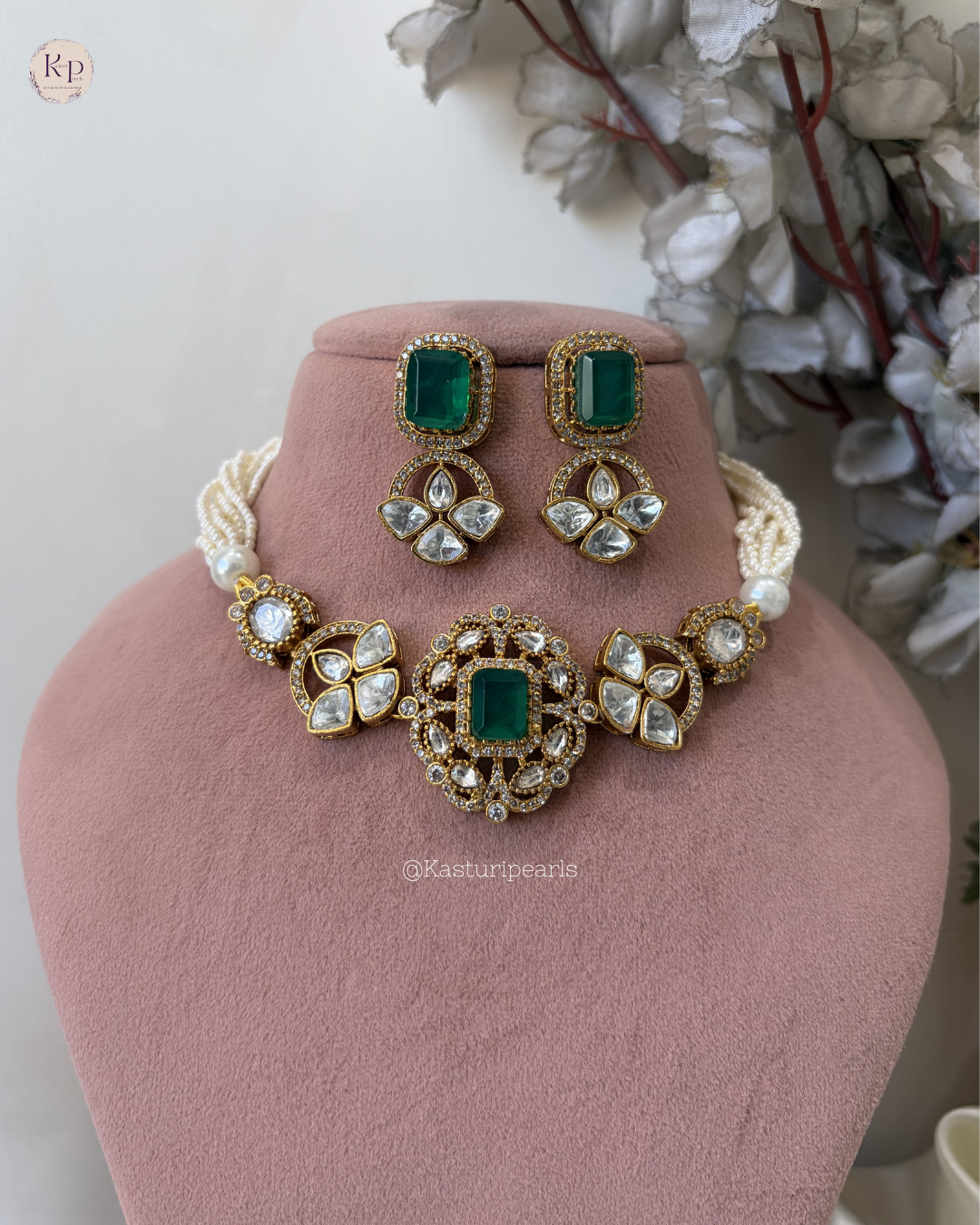 Reena Moissanite Kundan Necklace set
