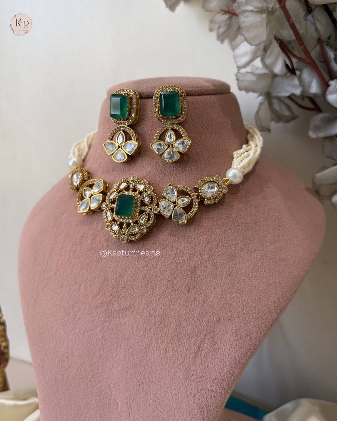 Reena Moissanite Kundan Necklace set