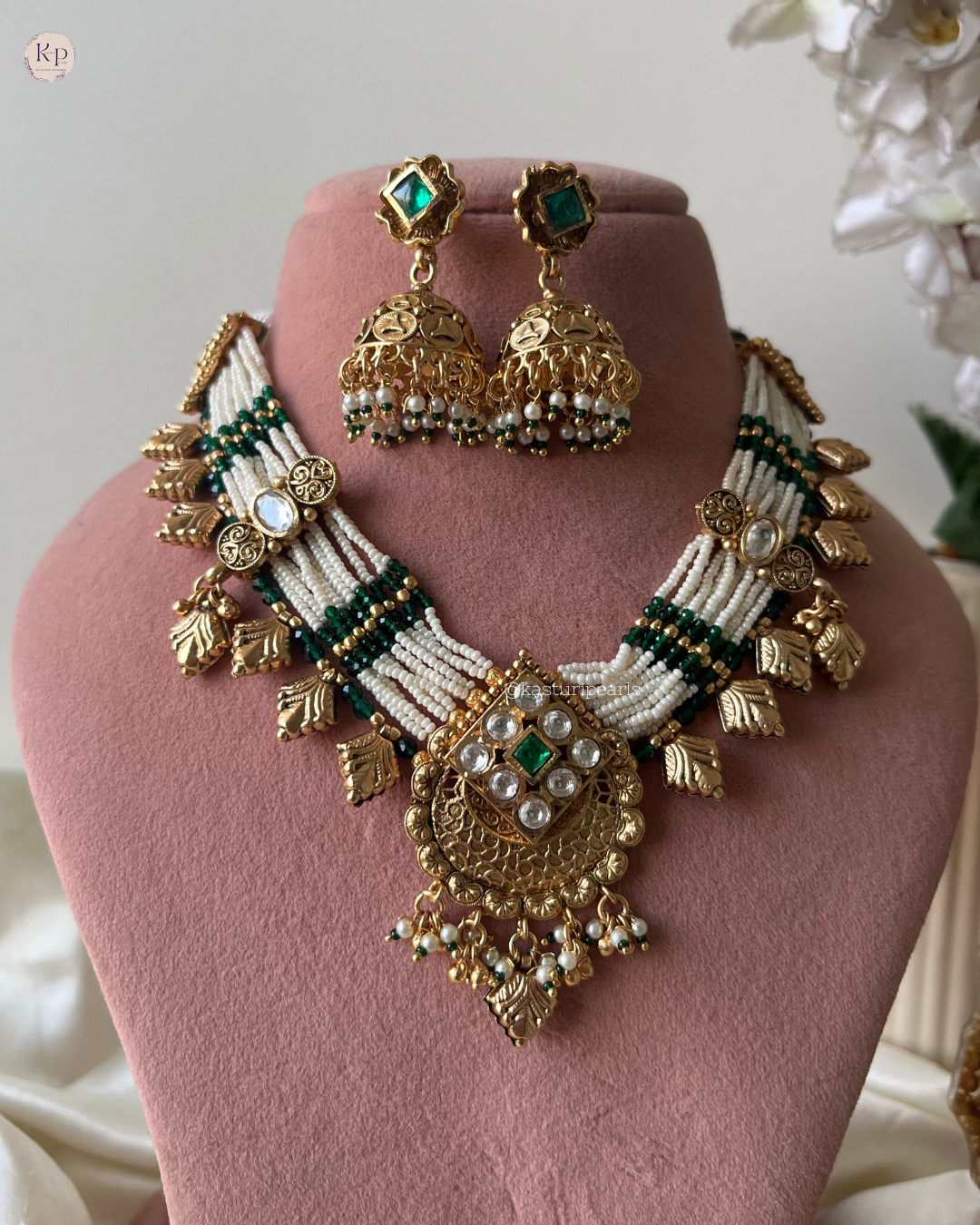 Riddhi Antique Short Moti Choker set
