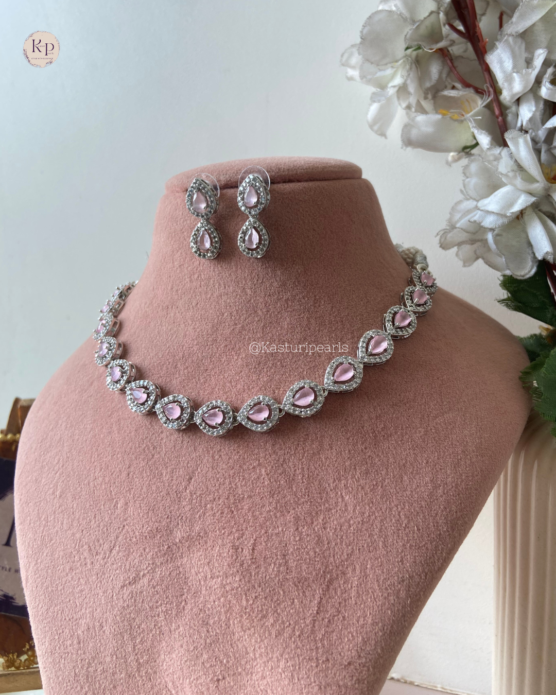 Rushali Pink Ad Necklace Set
