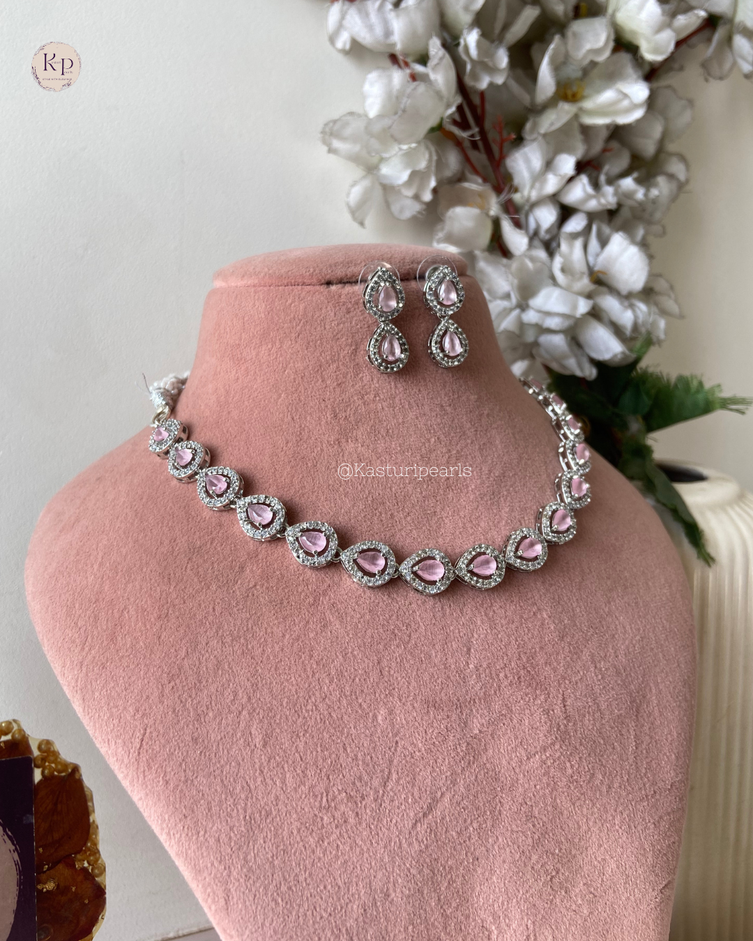 Rushali Pink Ad Necklace Set