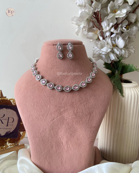 Rushali Pink Ad Necklace Set