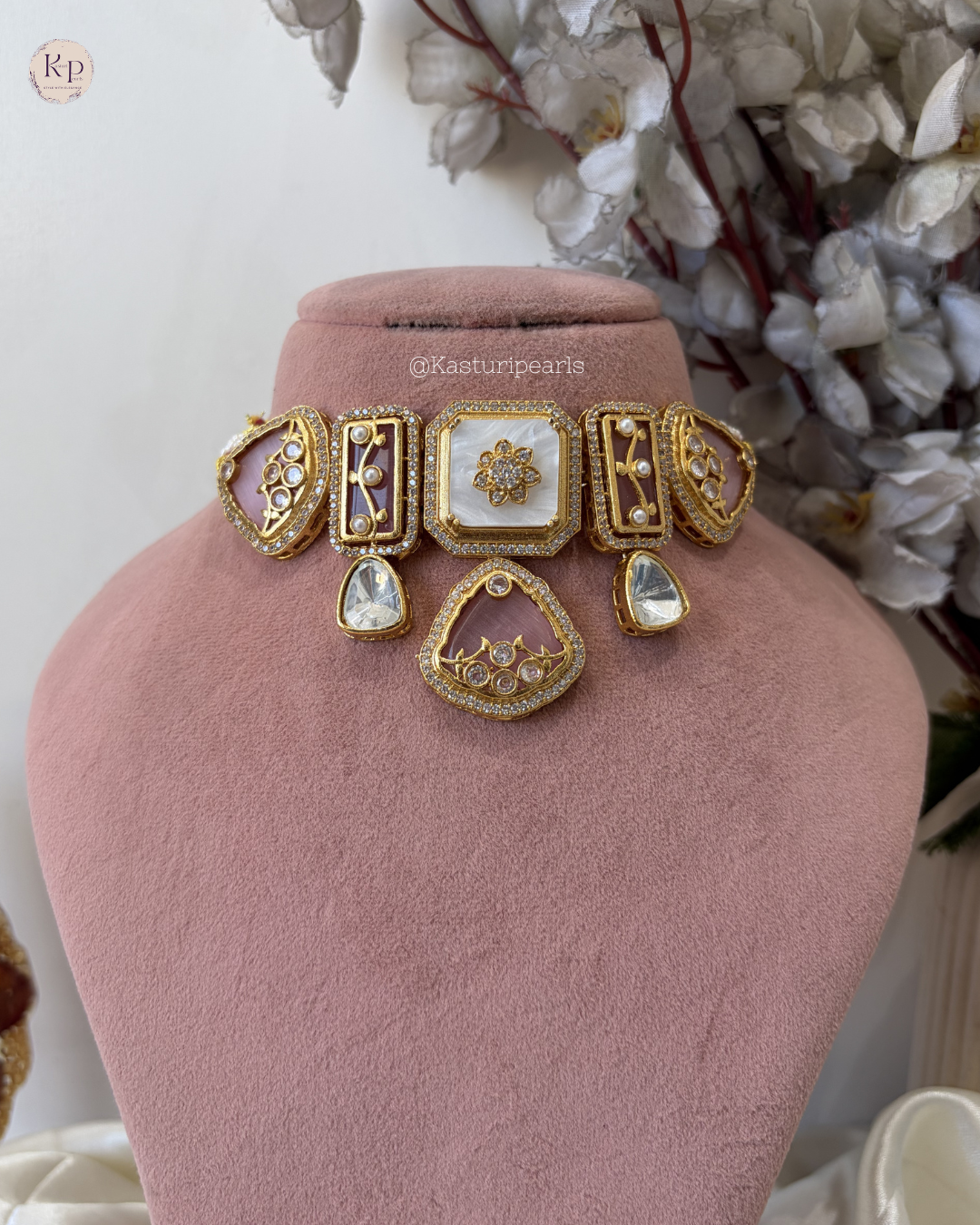 Saanvi Moisannite kundan Neckset