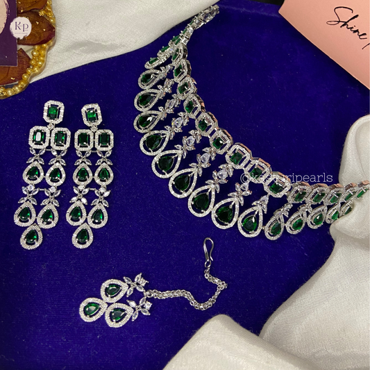 Shafaq American Diamond Necklace set