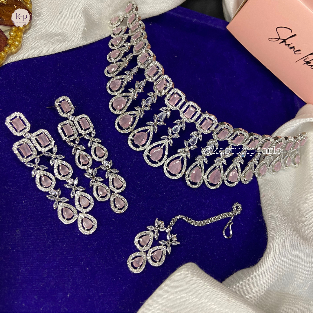 Shafaq American Diamond Necklace set