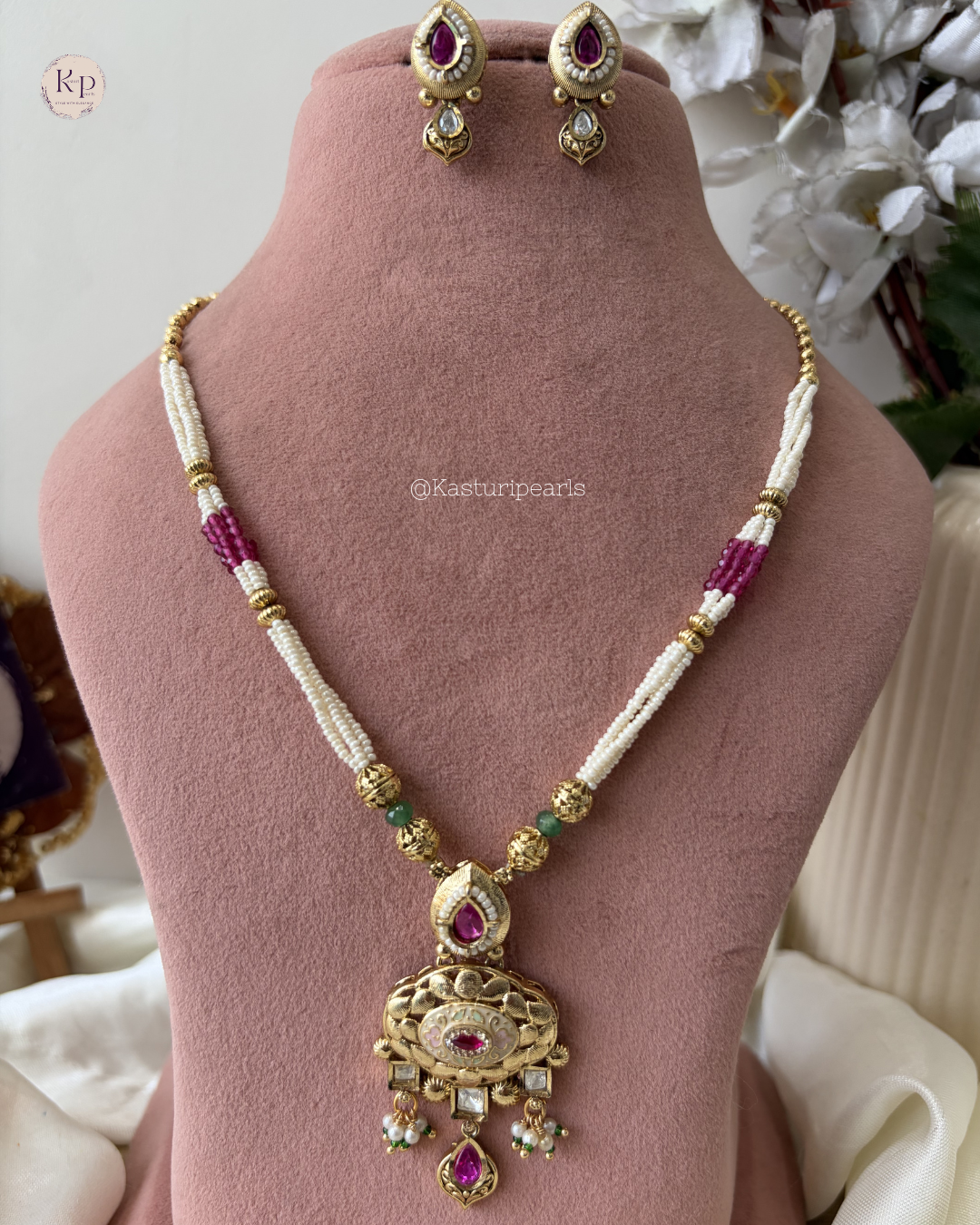 Shahnoor Red Heritage Neckset